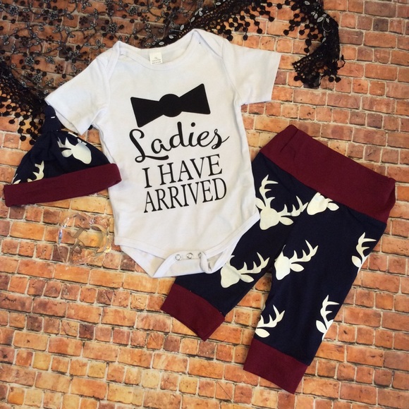 Other - Boutique Baby Boy LADIES I HAVE ARRIVED 3pc Set